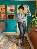 מאם ג'ינס שחור מושלם מידה M