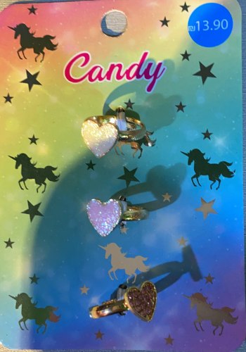 candy סט 3 טבעות -לבבות