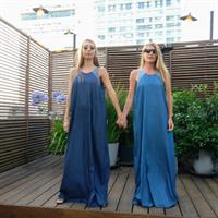 שמלת שיר מקסי - כחול בהיר