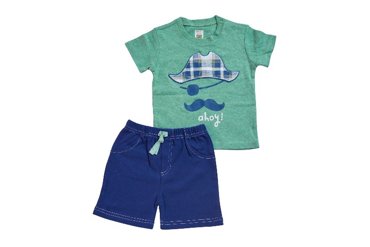 חליפה קצרה הדפס פיראט ירוק מלאג'