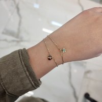 צמיד פרח זהב ואמרלד