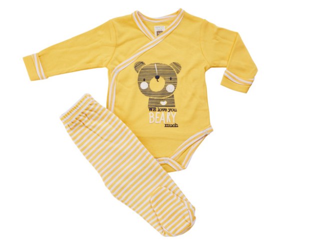 חליפת חזייה דובון צהוב טריקו