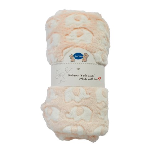 שמיכת פרווה פילים ורוד בייבי