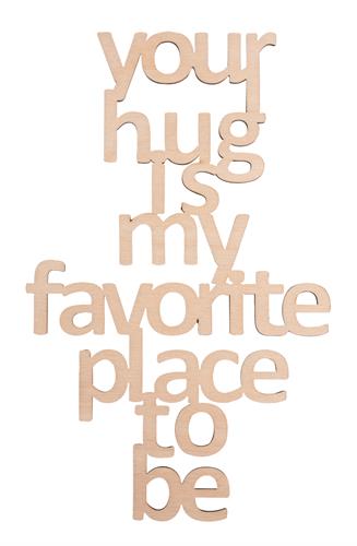 שלט מילים מעץ HAPPY