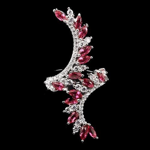 טבעת כסף משובצת זרקונים וורודים ולבנים RG5519 | תכשיטי כסף 925 | טבעות כסף