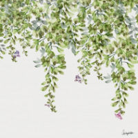 ציור של עלים ירוקים ועצים