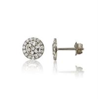 עגילי מעגלי יהלומים 0.36 קראט בזהב 14 קאראט