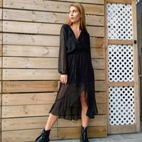 שמלת מעטפת - שחור לורקס