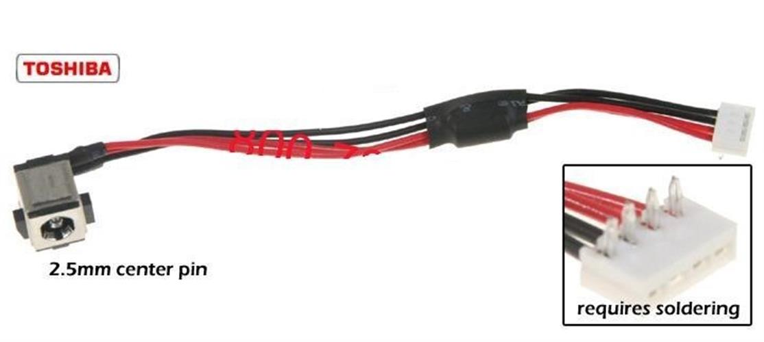 שקע טעינה למחשב נייד טושיבה PJ141 - 2.5MM TOSHIBA Satellite P200 X205 P205 Dc Jack With Cable K000048580