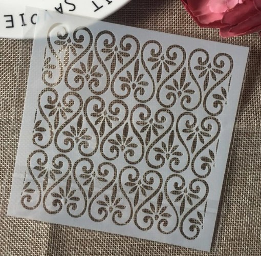 שבלונה רקע - עלים וספירלות S