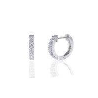 עגילי חישוק יהלומים │ עגילי חישוקים משובצים יהלומים │ עגילי חישוק לאישה