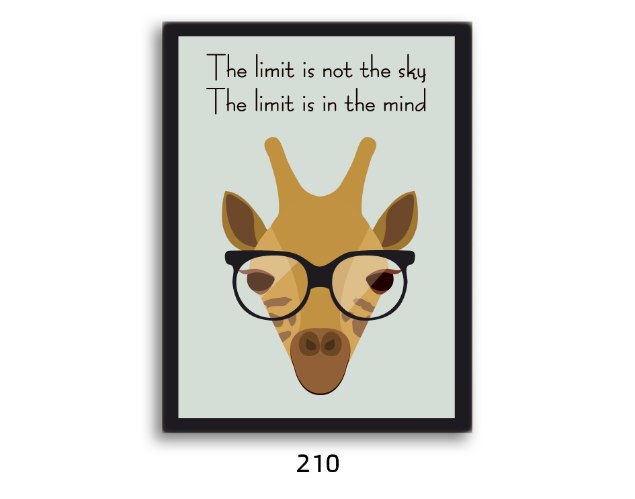 תמונת השראה מעוצבת לתינוקות, לסלון, חדר שינה, מטבח, ילדים - תמונת השראה ג'ירפה היפסטרית דגם 210