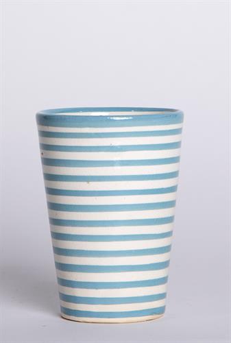 כוס טורקיז לבן פסים L