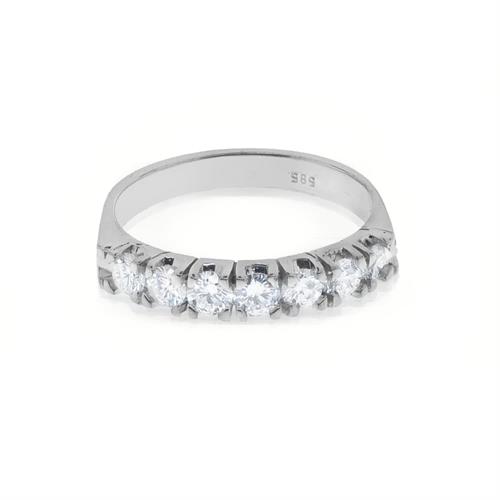 טבעת אירוסין זהב לבן 7 אבנים