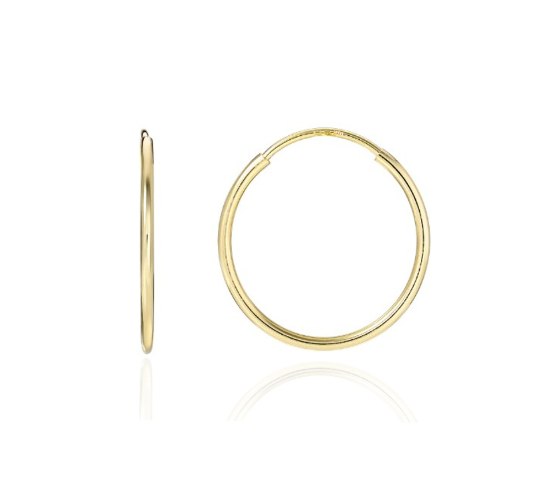 עגילי חישוק בינוניים דקים 3 סמ 14 קראט|גמישים במיוחד