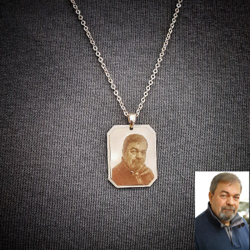 שרשרת מלבן עם תמונה דגם LA359