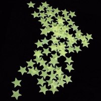 חבילה של 100 מדבקות זוהרות לקיר בצורת כוכבים