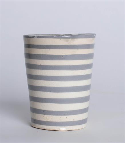 כוס אפור לבן פסים S