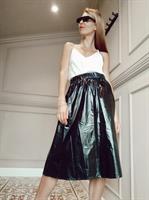 חצאית NYLON שחור + מסכת NYLON שחורה מתנה