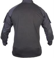 חולצה טקטית מדי לחימה צבע שחור בד מעכב בעירה FR דגם יחידות מיוחדות  צווארון עם 1/4 ריצרץ