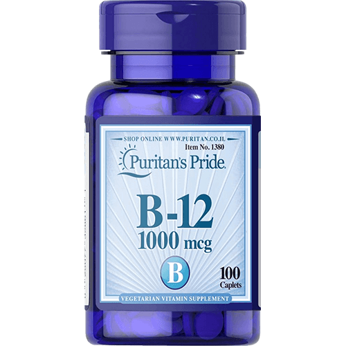 -- ויטמין בי 12--   Puritan's Pride מאה יח' 1000 מק"ג