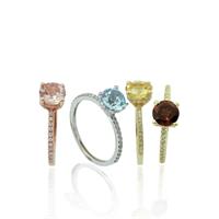 טבעת אבן חן ויהלומים 0.30 קראט