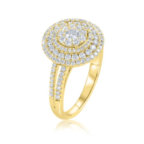 טבעת זהב 14 קראט 1.11 קראט יהלומים 847063 - מחיר מבצע!