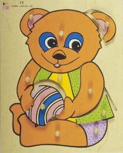 פאזל כפתורי עץ - דובי