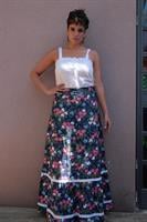 חצאית מקסי כפרית פרחונית מידה M/L