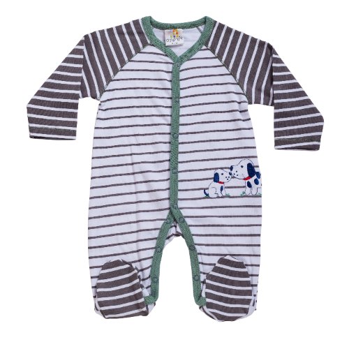 אוברול טריקו ארוך כלבים דלמטיים פסים אפור כהה