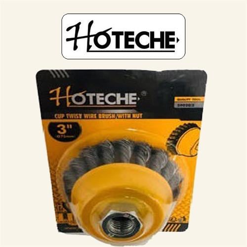 מברשת פלדה כוס צמות מקצועית 3"  מבית חברת HOTECHE