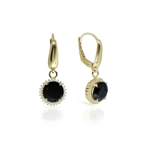 עגילי זהב תלויים  אוניקס ויהלומים 0.30 קראט יהלומים