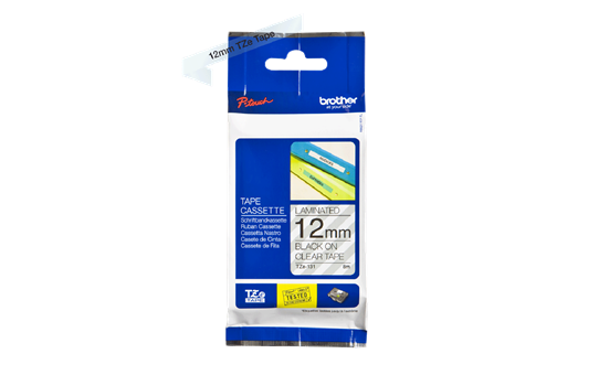 סרט סימון שחור על רקע שקוף Brother TZe131 Labelling Tape Cassette 12mmx8m