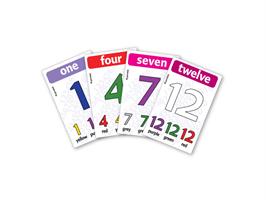 משחק רביעיות באנגלית gamelish | סופרים בצבעים 1-12  Numbers & Colors