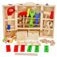 W03D103B - צעצוע לילדים ארגז כלי נגרות, קפיץ קפוץ