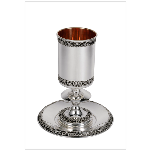 סט גביע כסף טהור דגם פיליגרין