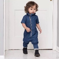 אוברול שרוול קצר דמוי ג׳ינס