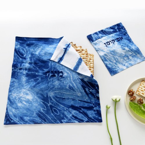 סט כיסוי למצה ולאפיקומן- בצביעת שיבורי ידנית