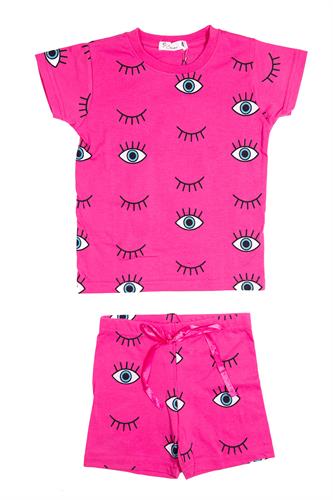 פיג׳מת עיניים ורודה