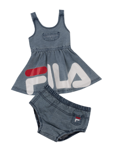 שמלת תינוקות FILA כחול ג'ינס עם תחתון 6-24M