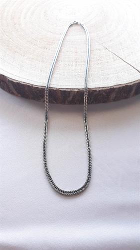 שרשרת כסף מושחר לגבר