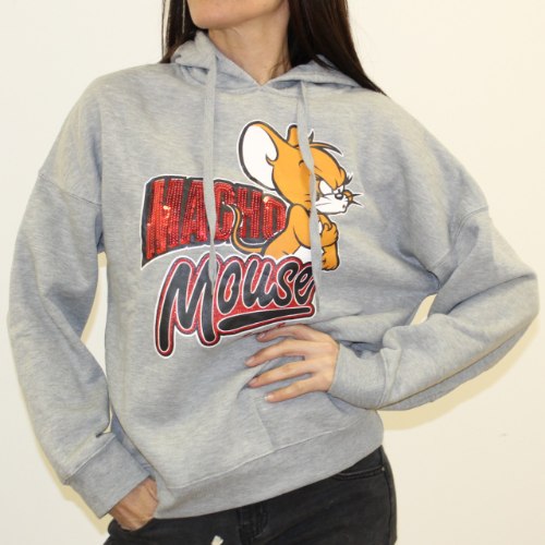 קפוצ'ון נשים T&J פאייטים אפור