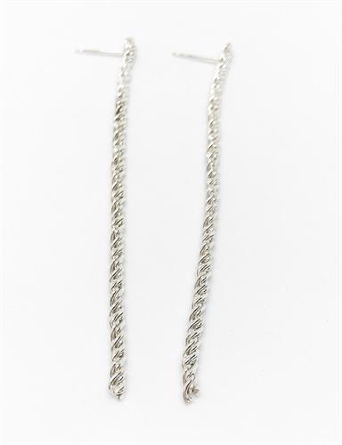 עגילי חבל פס כסף