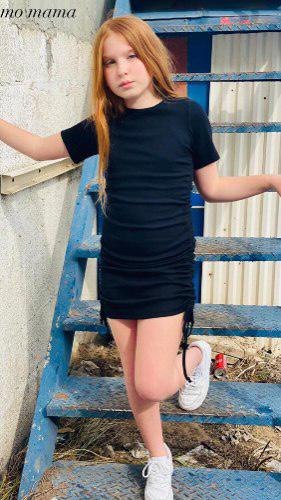 שמלת כיווצים שחור - 2-16