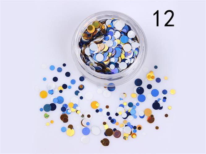 פייטים - מס' 12 - גווני לבן כחול זהב