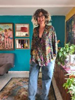 ג'ינס טורקיזי מדליק L/XL