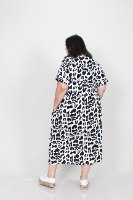 שמלת בריטני טריקו מנומר לבן