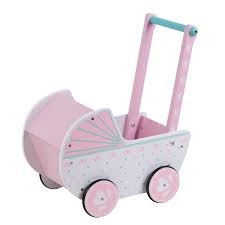 עגלה לבובה הליכון לילדים וורודה עץ