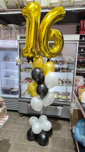 זר מספרים ובלונים - כולל תחתית