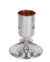 סט גביע קידוש כסף טהור דגם הכרם החדשה